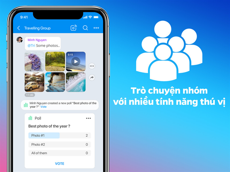 Tr&ograve; chuyện nh&oacute;m nhiều t&iacute;nh năng