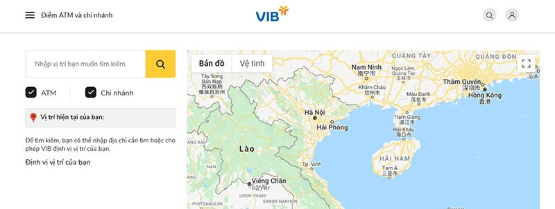 Tra cứu chi nhánh VIB