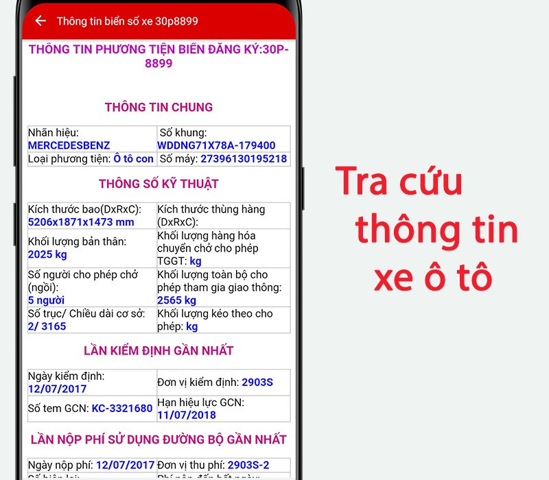 Tra cứu th&ocirc;ng tin biển số xe &ocirc; t&ocirc;