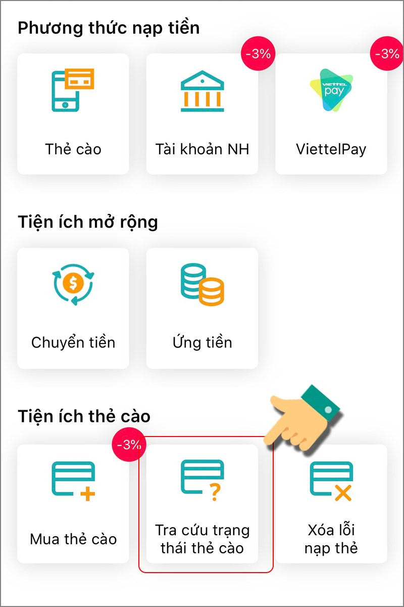 Tra cứu trạng thái thẻ cào