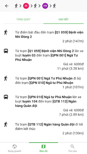 Tra cứu tuyến đường trên Go!Bus