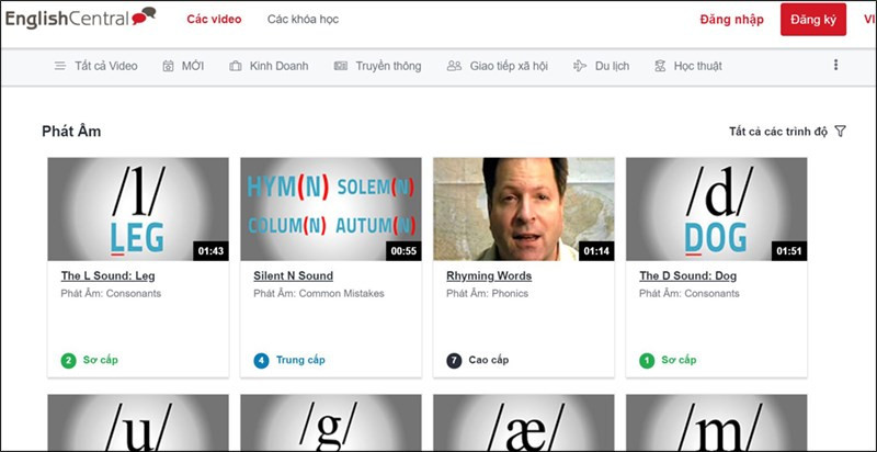 Trang web kiểm tra phát âm tiếng Anh - English Central