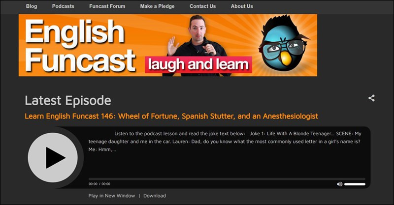 Trang web kiểm tra phát âm tiếng Anh - Learn English Funcast