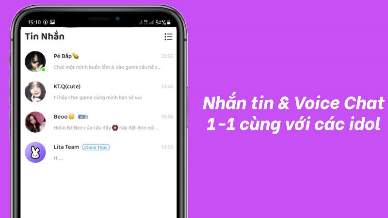 Trò chuyện và voice chat cùng idol