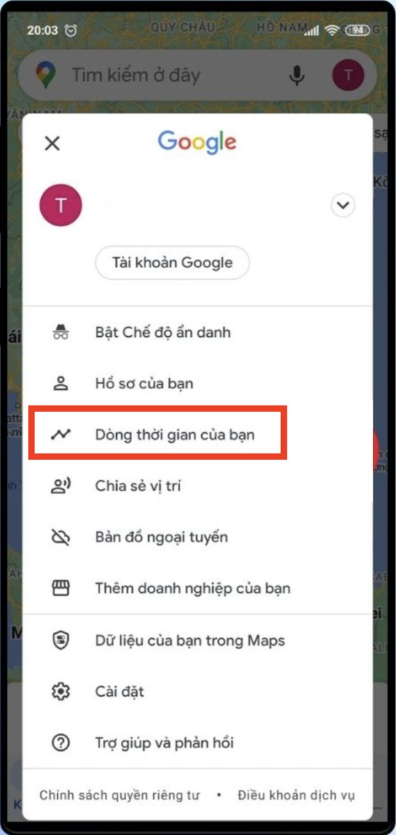 Truy cập dòng thời gian