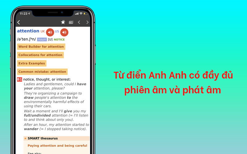 Từ điển Anh Anh c&oacute; đầy đủ phi&ecirc;n &acirc;m v&agrave; ph&aacute;t &acirc;m