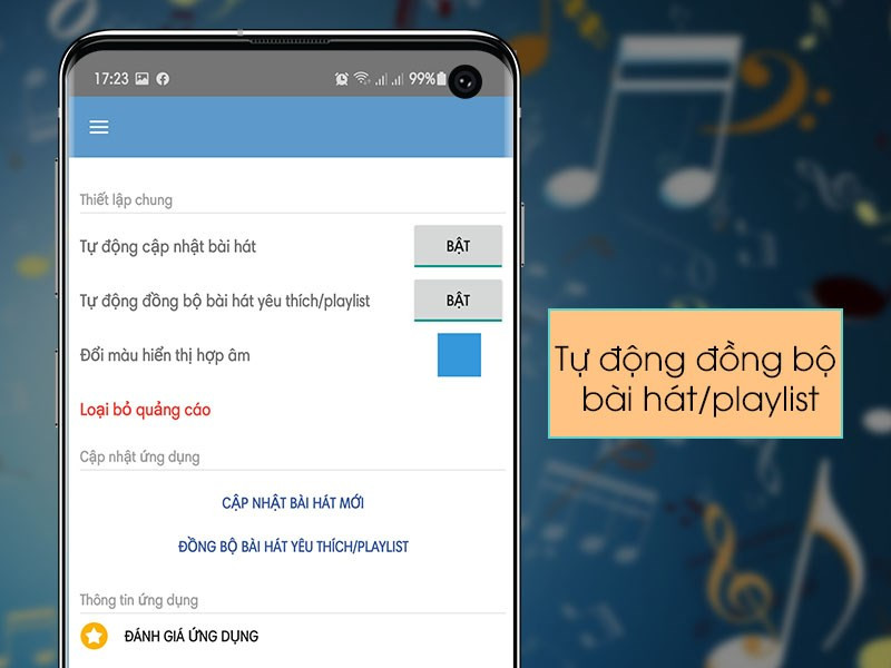 Tự động đồng bộ bài hát/playlist