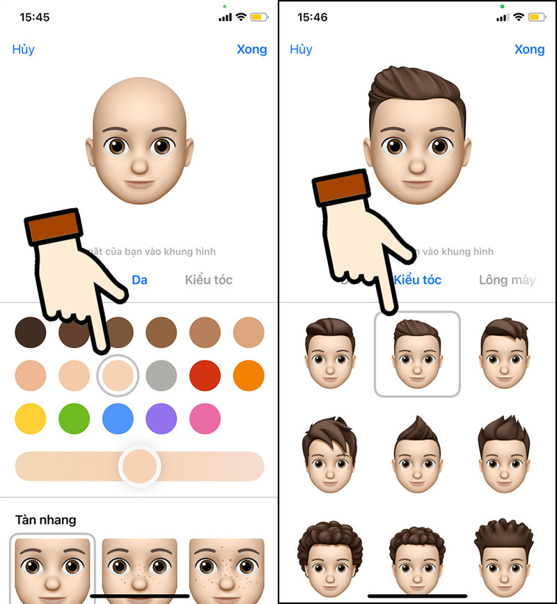 Tùy chỉnh các đặc điểm khuôn mặt Memoji