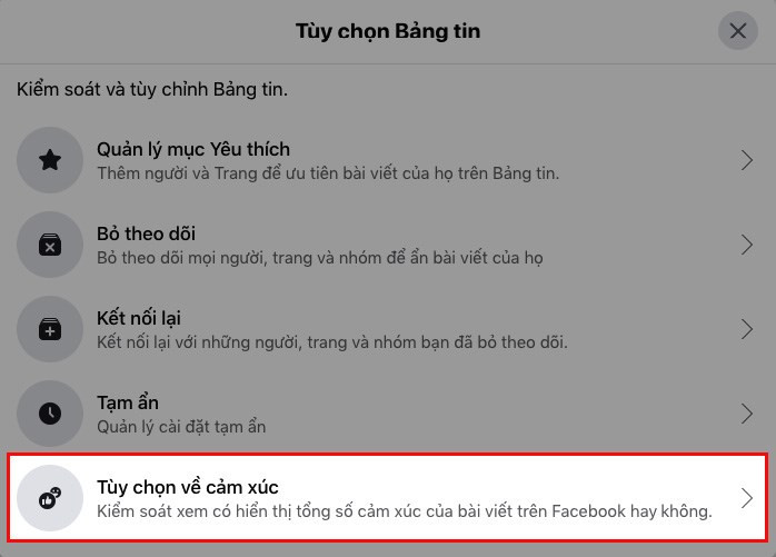 Tùy chọn về cảm xúc