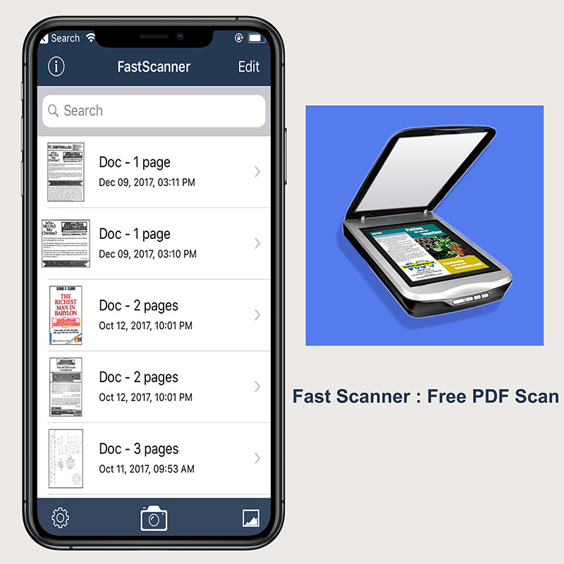 Ứng dụng Fast Scanner : Free PDF Scan - Scan tài liệu, giấy tờ nhanh chóng