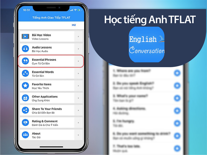 Ứng dụng học tiếng Anh giao tiếp TFlat