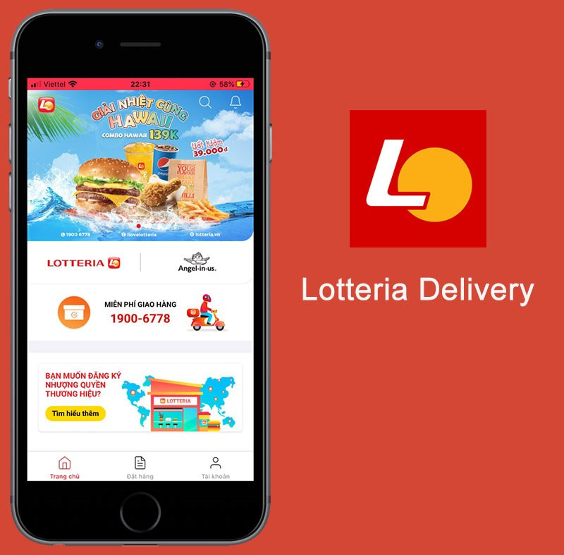 ứng dụng Lotteria Delivery