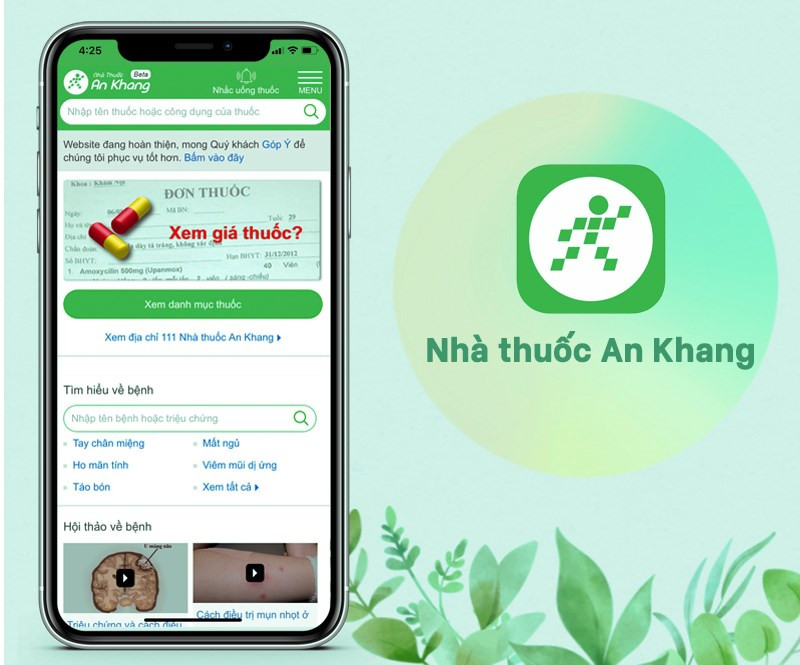 Ứng dụng Nh&agrave; thuốc An Khang