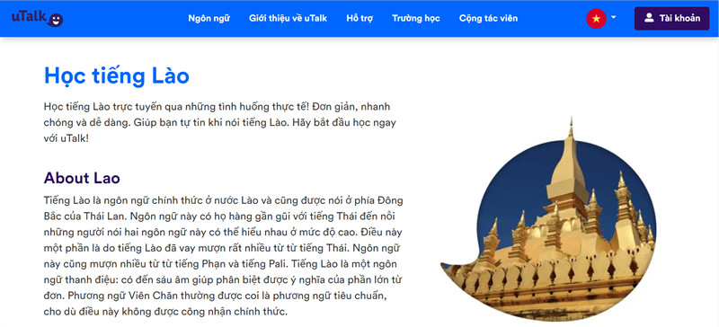 uTalk: Học tiếng L&agrave;o qua mạng miễn ph&iacute;