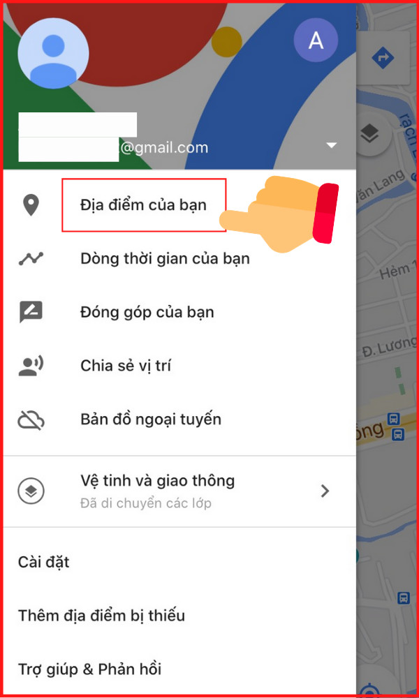 Vào địa điểm của bạn trên Google Maps điện thoại