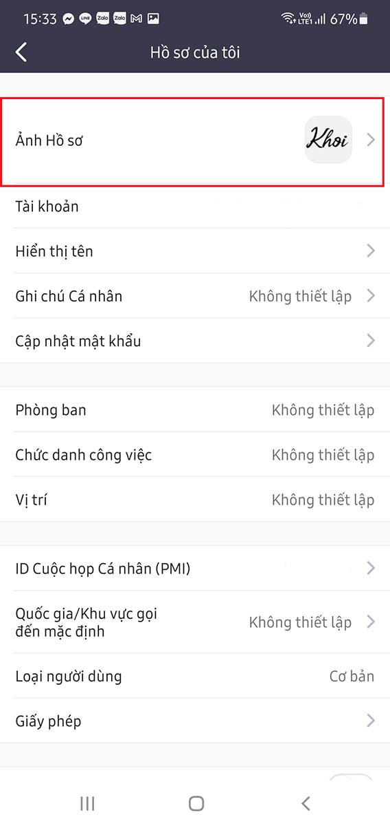 Vào mục Cài đặt