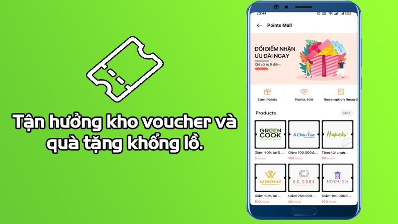 Ví dụ về voucher giảm giá trên My OPPO App