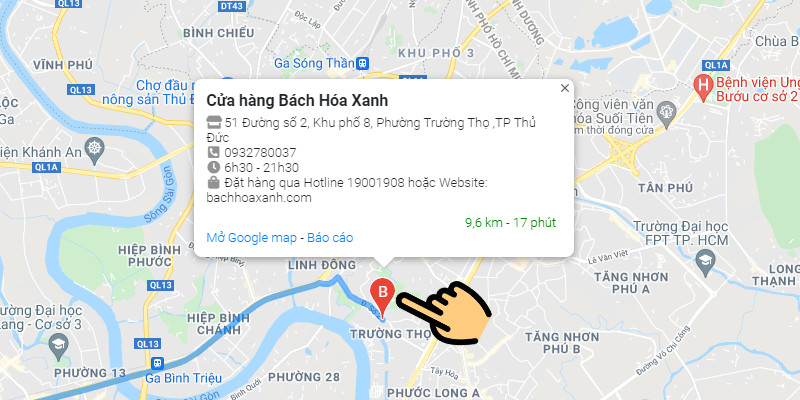 Vị trí chính xác cửa hàng trên máy tính