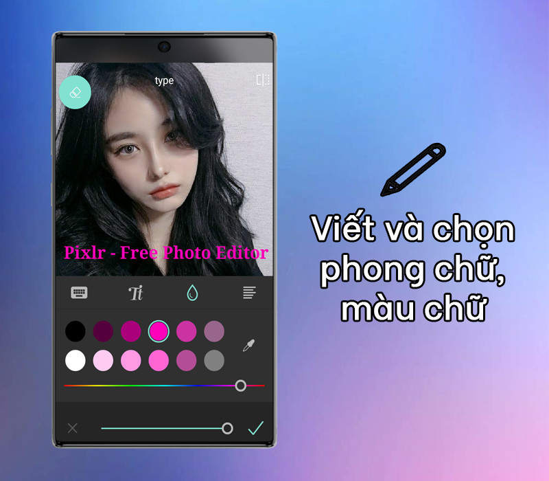 Viết và chọn phong chữ, màu chữ