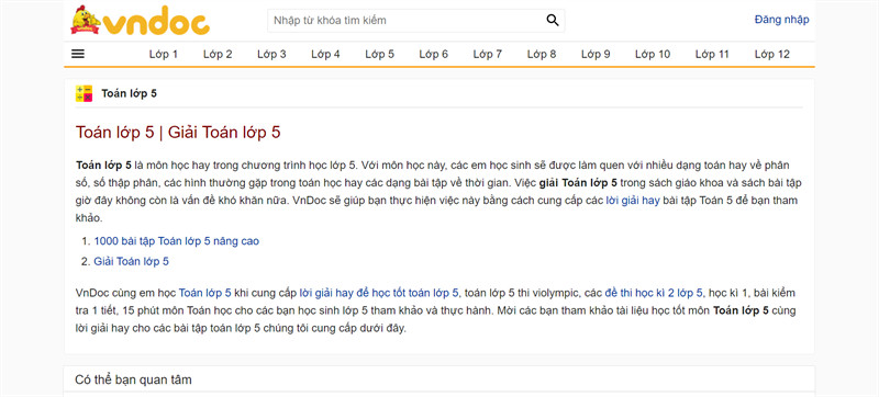 vndoc.vn - Học toán lớp 5 online