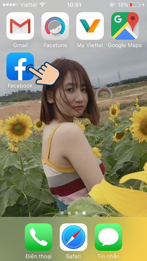 v&agrave;o ứng dụng Facebook.