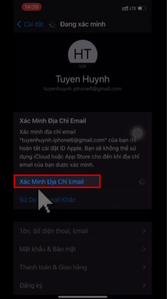 Xác nhận email