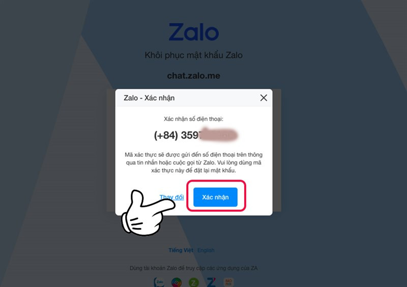 Xác nhận số điện thoại