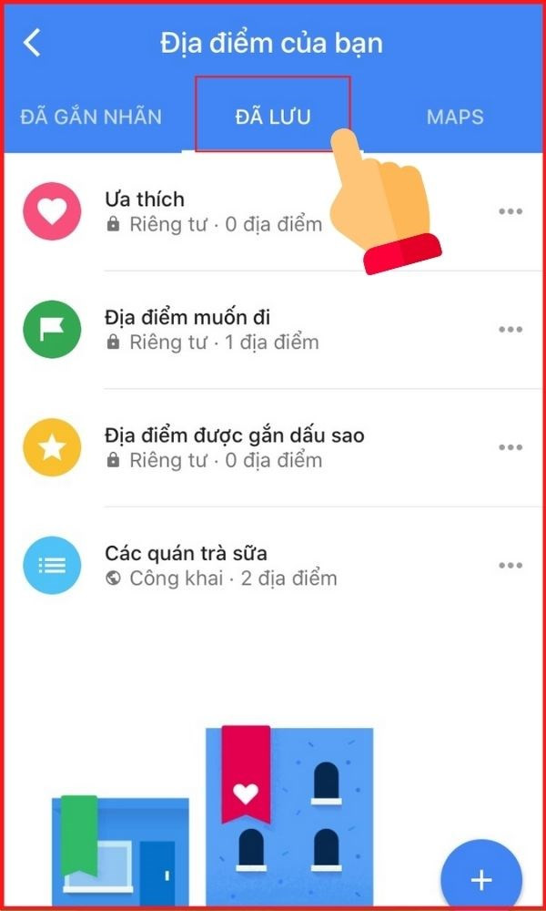 Xem danh sách địa điểm đã lưu trên Google Maps điện thoại