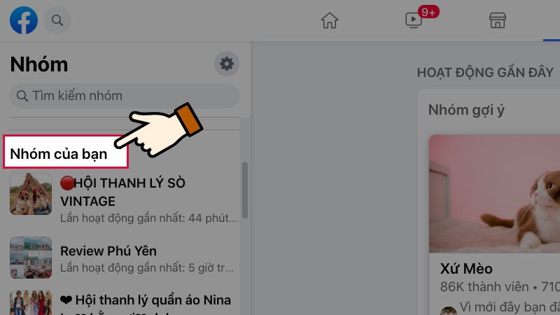 Xem tất cả nhóm Facebook trên máy tính