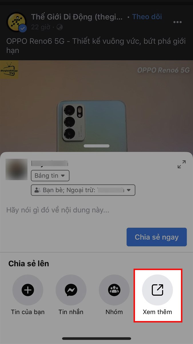 Xem thêm tùy chọn chia sẻ video Facebook trên iPhone