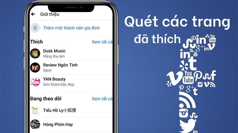 Xem trang đã thích trên điện thoại