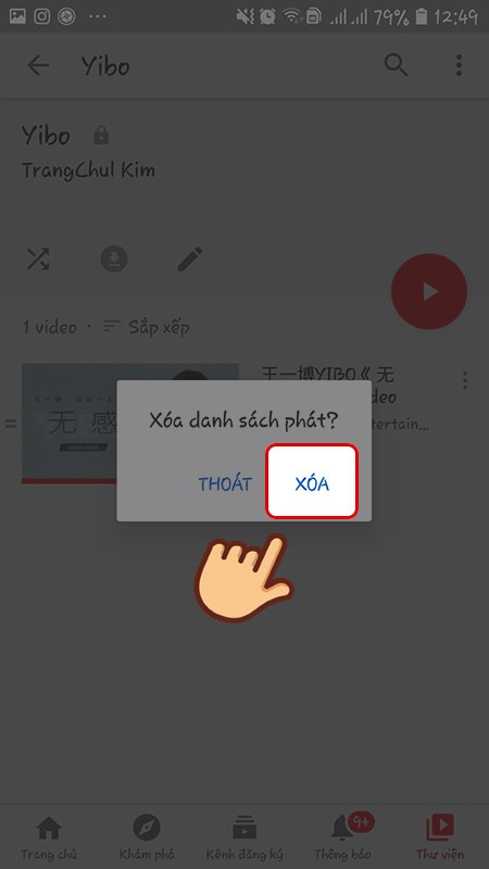 Xóa danh sách phát trên điện thoại