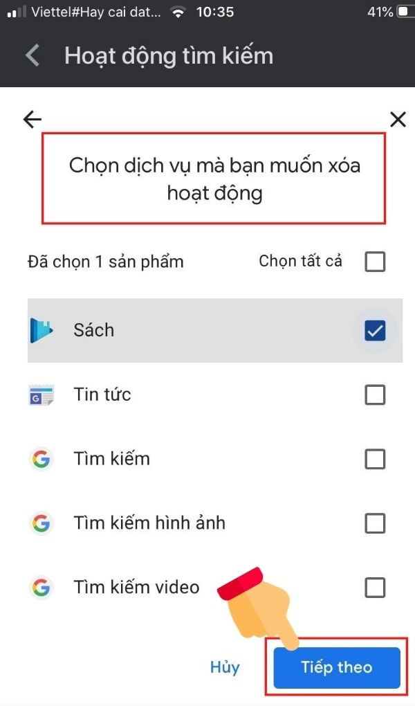 Xóa lịch sử tìm kiếm Google trên điện thoại - Bước 5