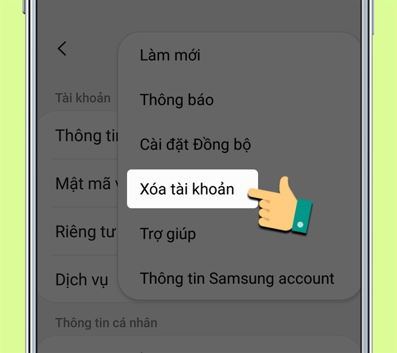 Xóa tài khoản