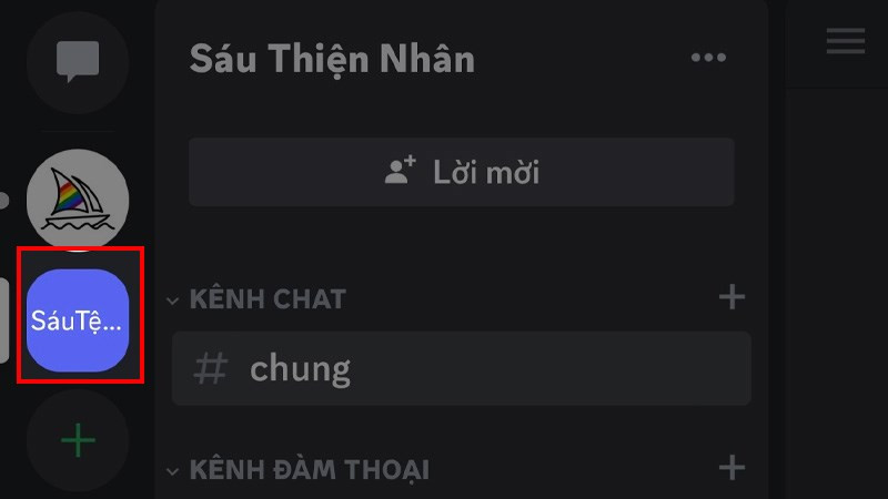 Xóa tin nhắn Discord trên điện thoại bước 1