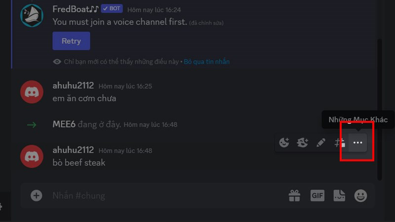 Xóa tin nhắn Discord trên PC bước 3