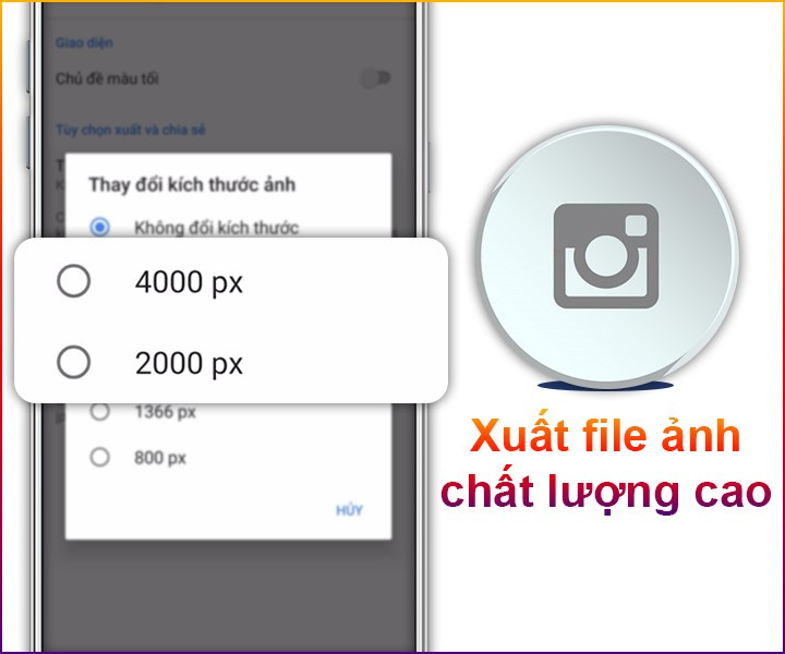 Xuất file ảnh với chất lượng cao