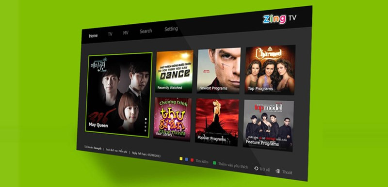 Zing TV giao diện