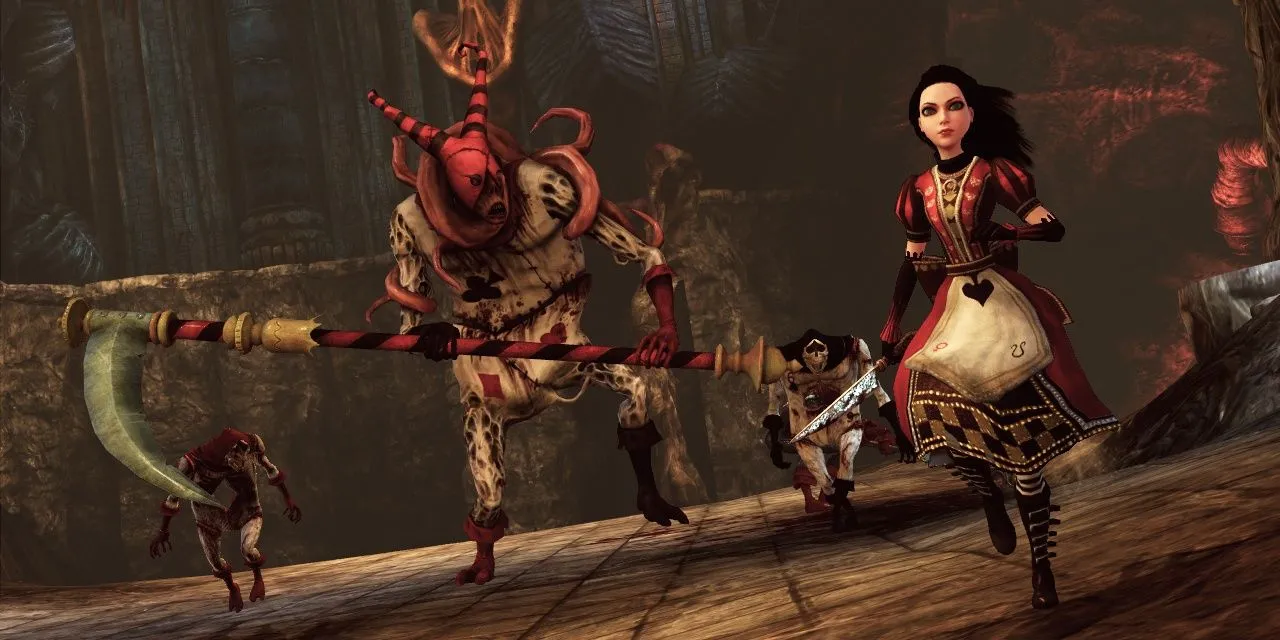 Alice chạy trốn khỏi Lính Bài trong Alice: Madness Returns