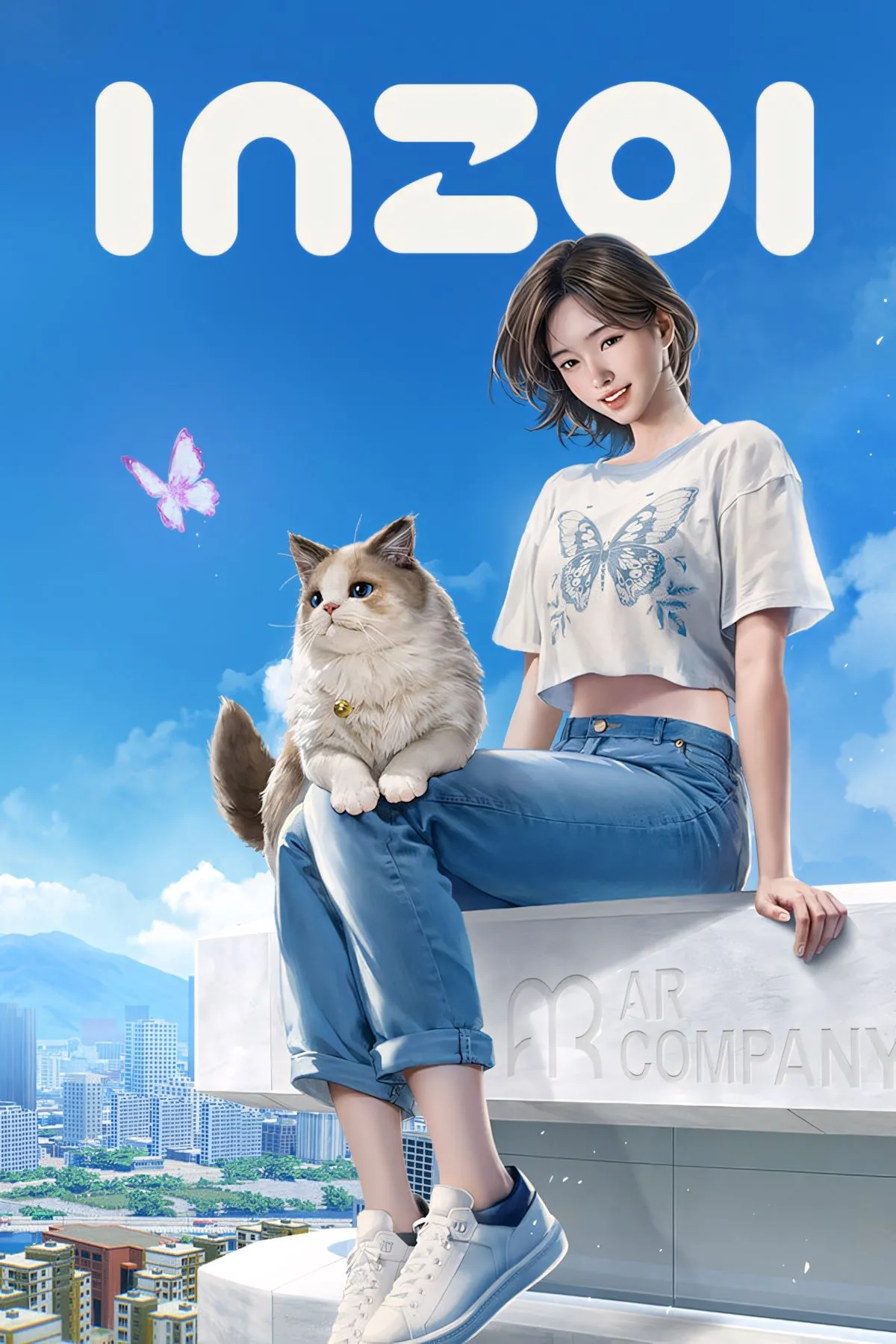 Ảnh bìa chính thức của game inZOI thể hiện phong cách đồ họa hiện đại và các nhân vật đa dạng
