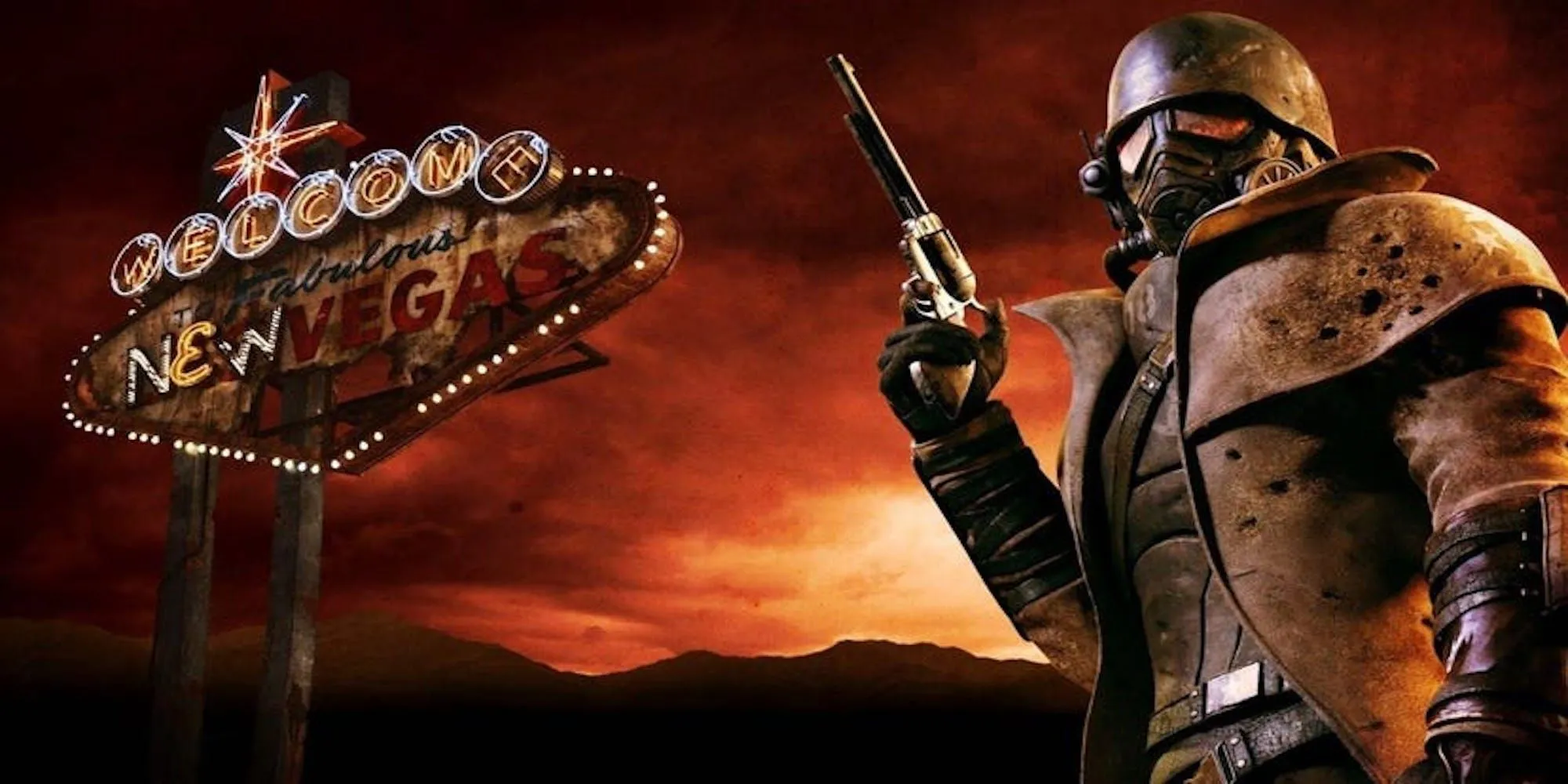 Ảnh bìa Fallout: New Vegas với hình ảnh một NCR Ranger mang tính biểu tượng.