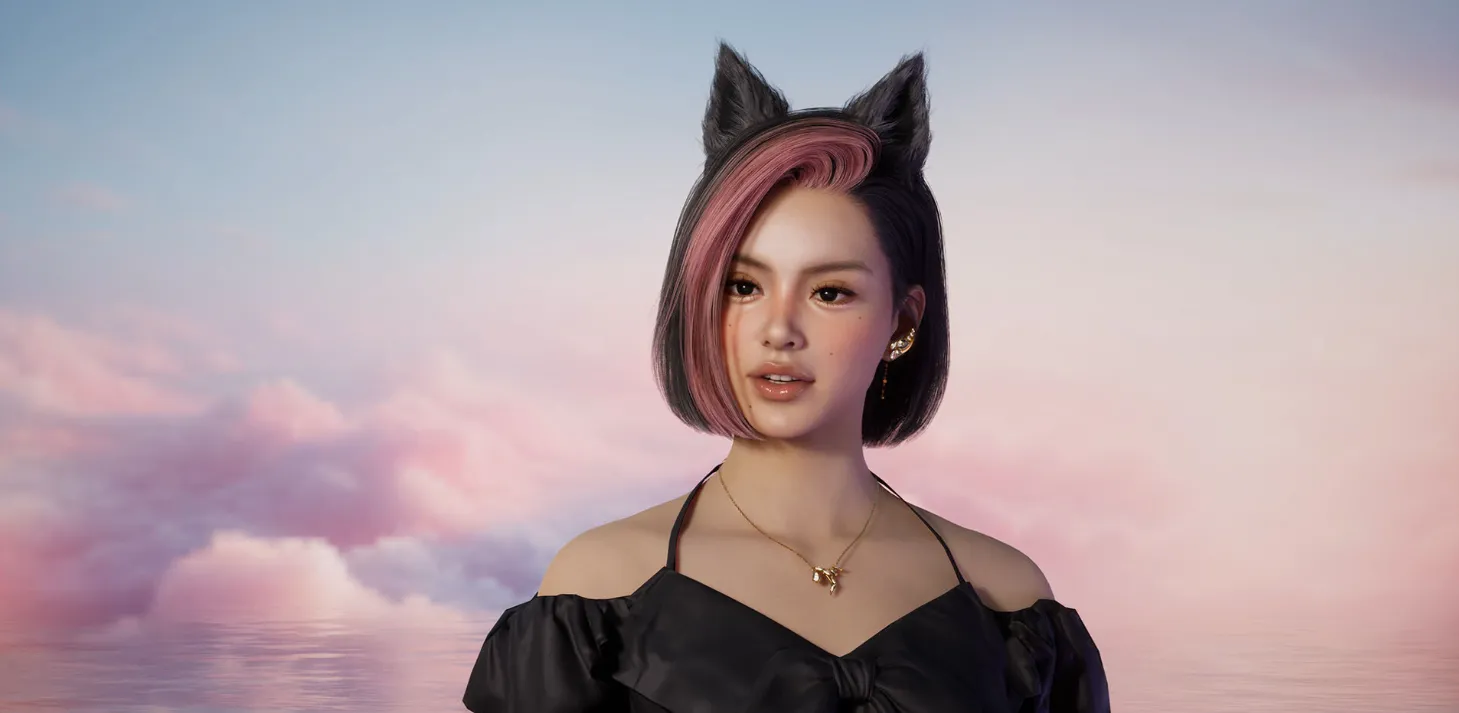 Ảnh chụp màn hình cận cảnh một nhân vật nữ trong game mô phỏng cuộc sống inZOI