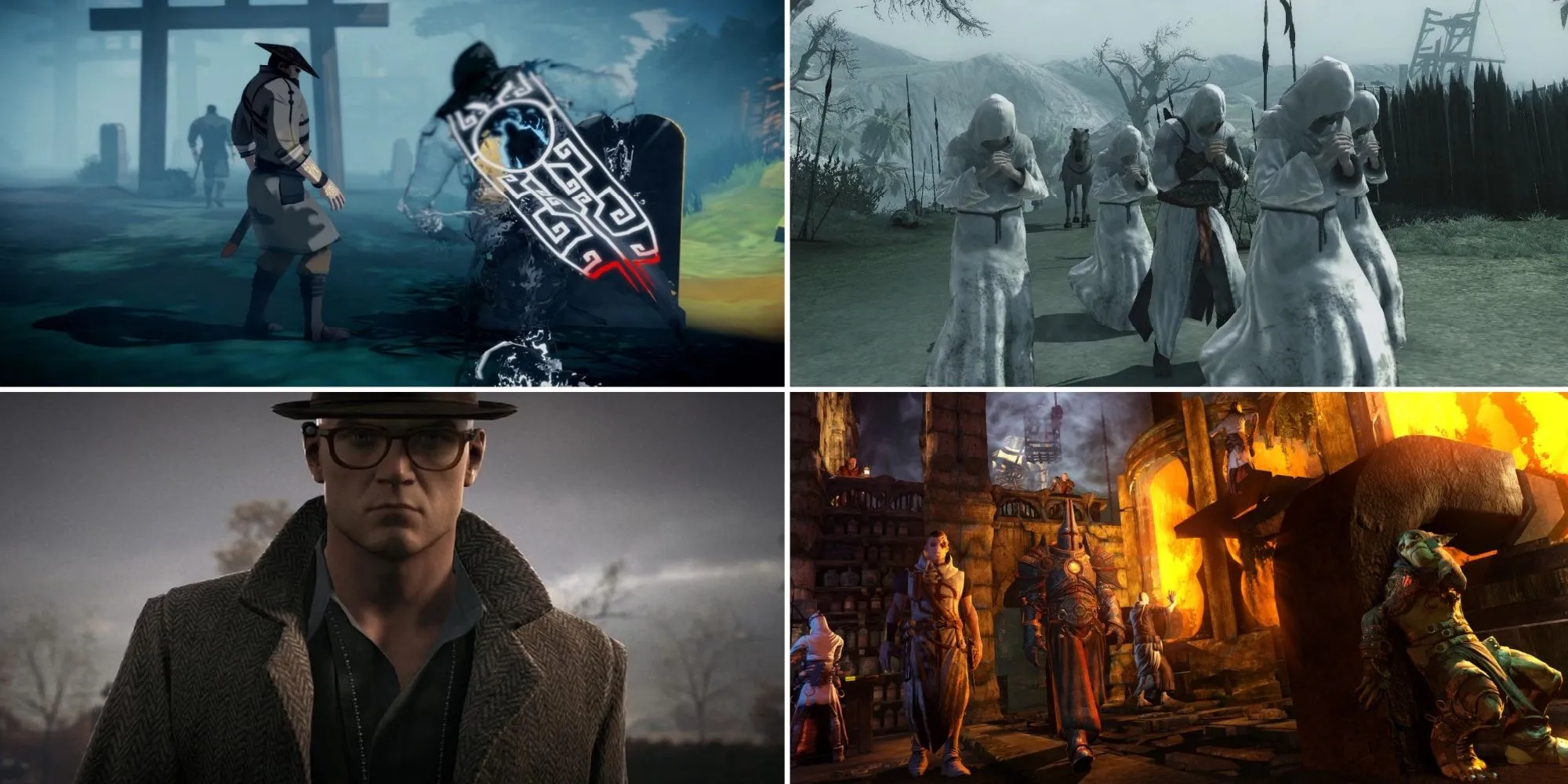 Ảnh ghép một số game có cơ chế tàng hình độc đáo như Call of Duty: Black Ops 6, Deus Ex: Human Revolution và Cyberpunk 2077.