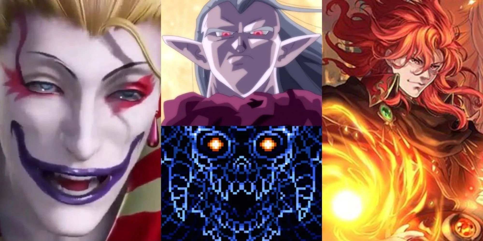 Ảnh minh họa các nhân vật phản diện nổi bật từ game JRPG trên SNES như Final Fantasy, Chrono Trigger và Live A Live