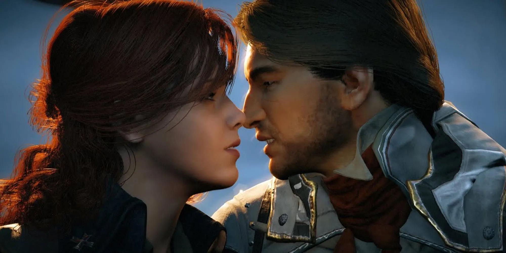 Arno Dorian và Elise de la Serre trong một cảnh lãng mạn ở Assassin's Creed Unity.
