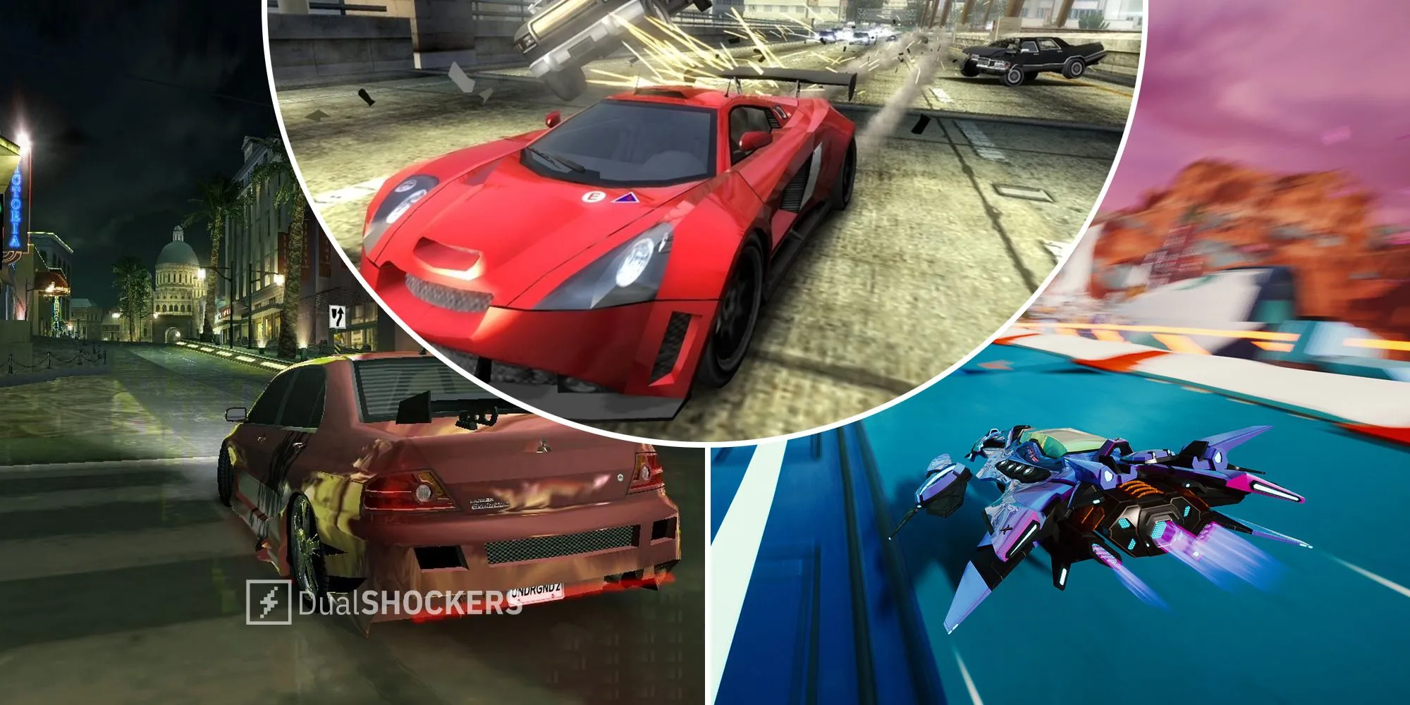 Ba tựa game đua xe tốc độ cao: Need for Speed Underground 2, Burnout 3: Takedown, Redout 2