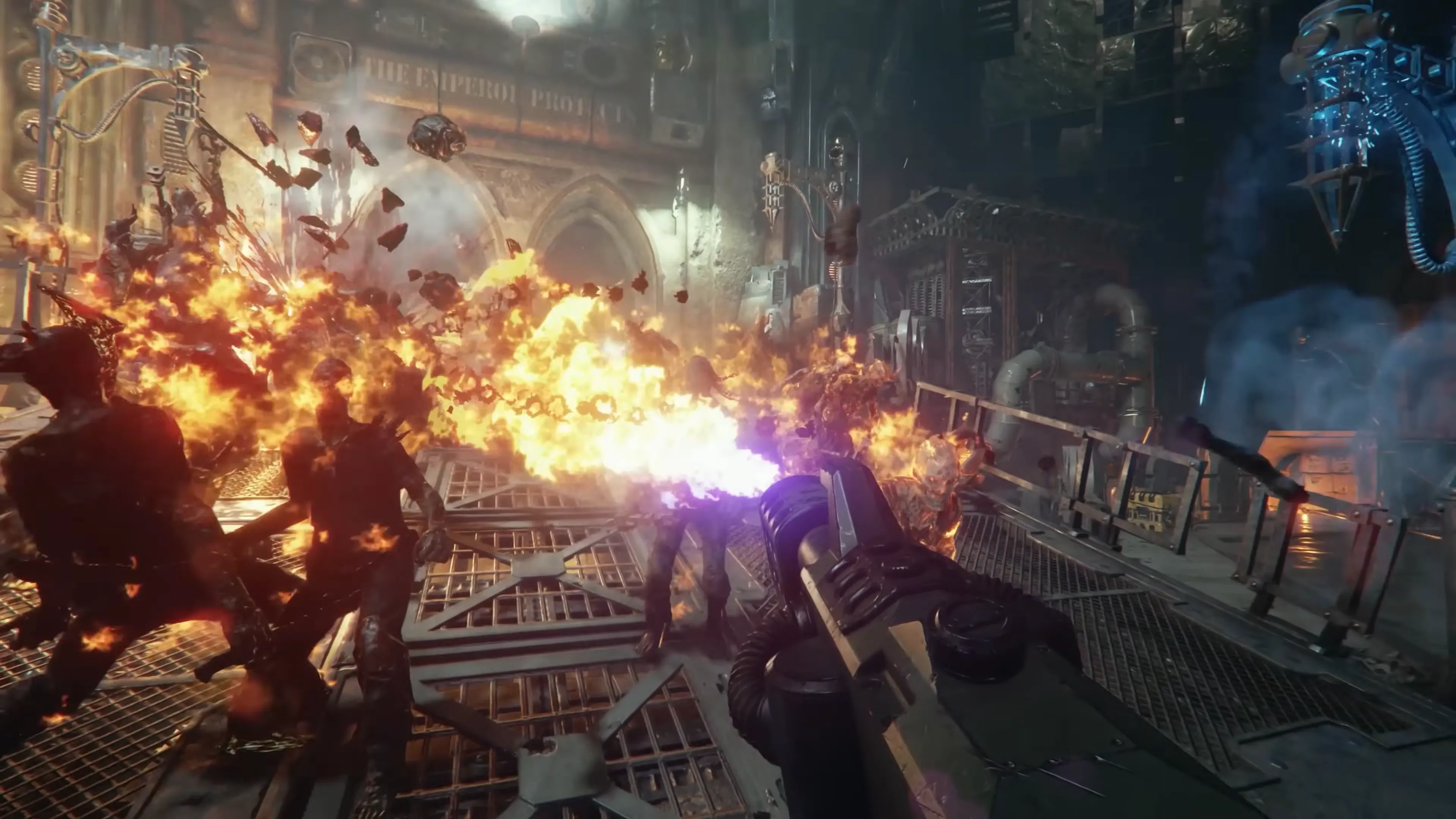 Biệt đội Rejects chiến đấu chống lại đám đông dị giáo trong Warhammer 40,000 Darktide