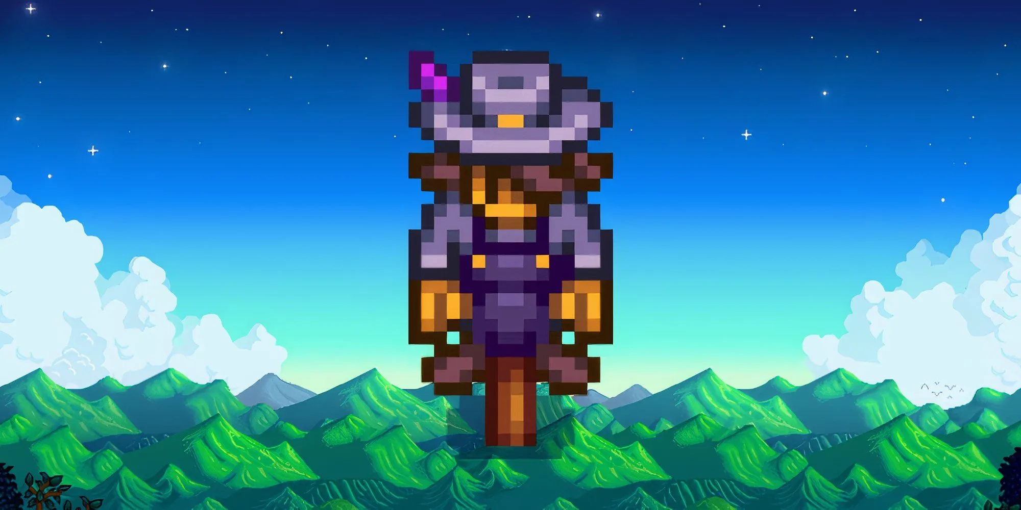 Bù nhìn cao cấp (Deluxe Scarecrow) với bán kính bảo vệ lớn hơn trong Stardew Valley