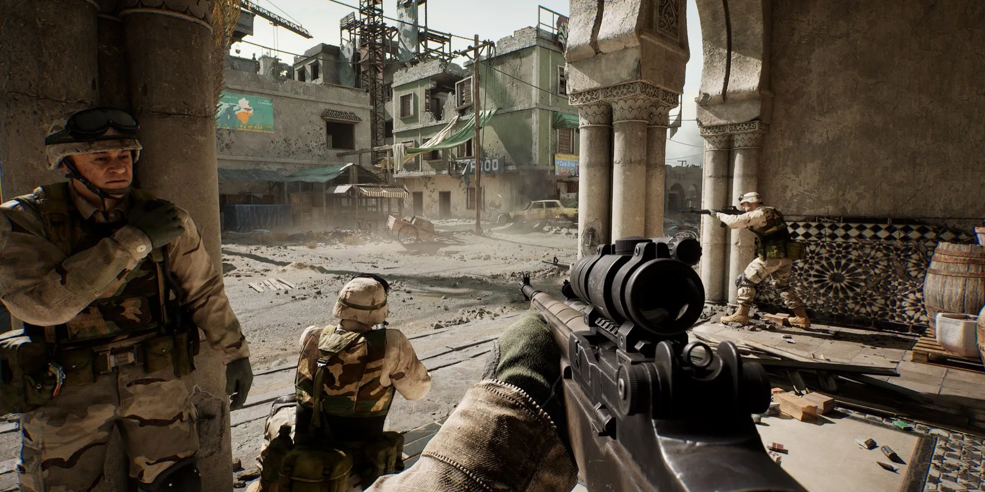 Các binh sĩ Delta Force trong một phân cảnh chiến đấu tại Black Hawk Down