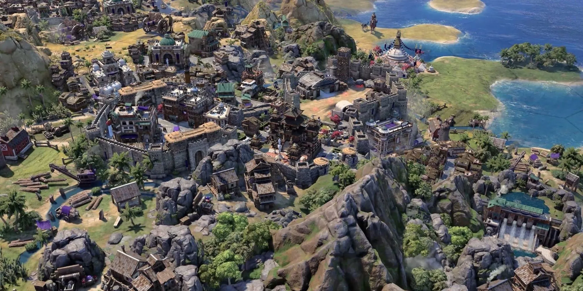 Các công trình kiến trúc đa dạng và chi tiết trong Civilization 7